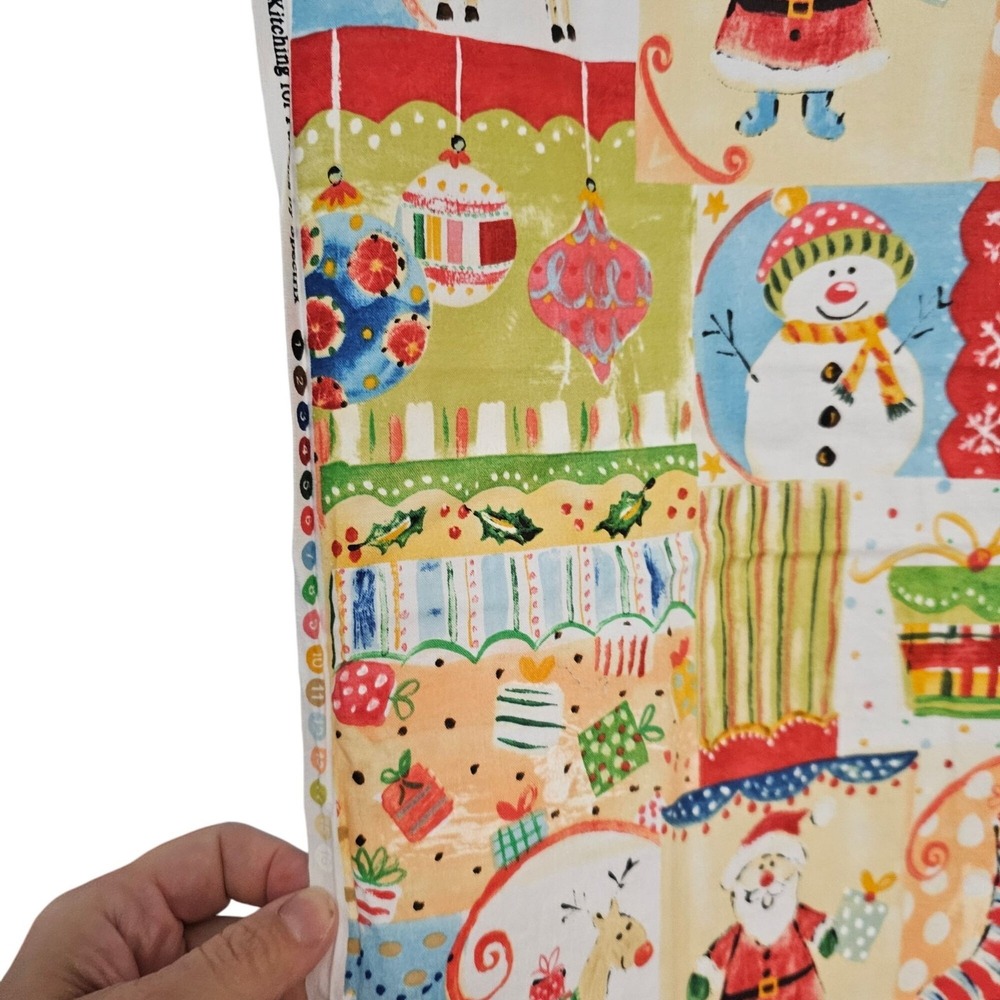 Jane Kitching for Spectrix Christmas Holiday Cotton Fabric 42x58" Santa Snowman - Picture 5 of 15